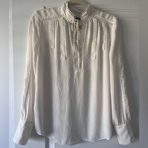 Ann Taylor Cream Textured Top